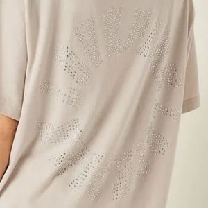 Victoria secret -"PINK" Cotton Campus Short Sleeve Tee-Bling Pocket/Back - XXL